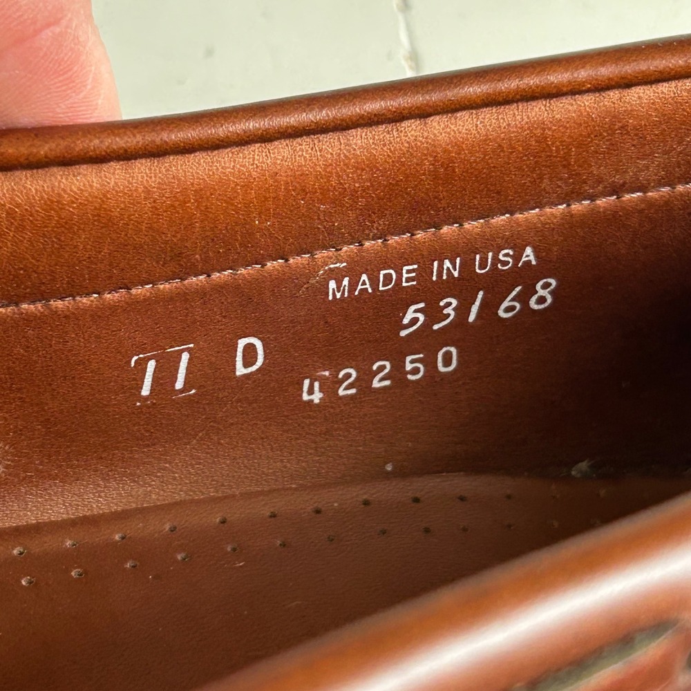 Allen Edmonds Loafers Mens 11 D Nashua Tassel Kiltie Boat Shoe Leather Preppy - Picture 8 of 13